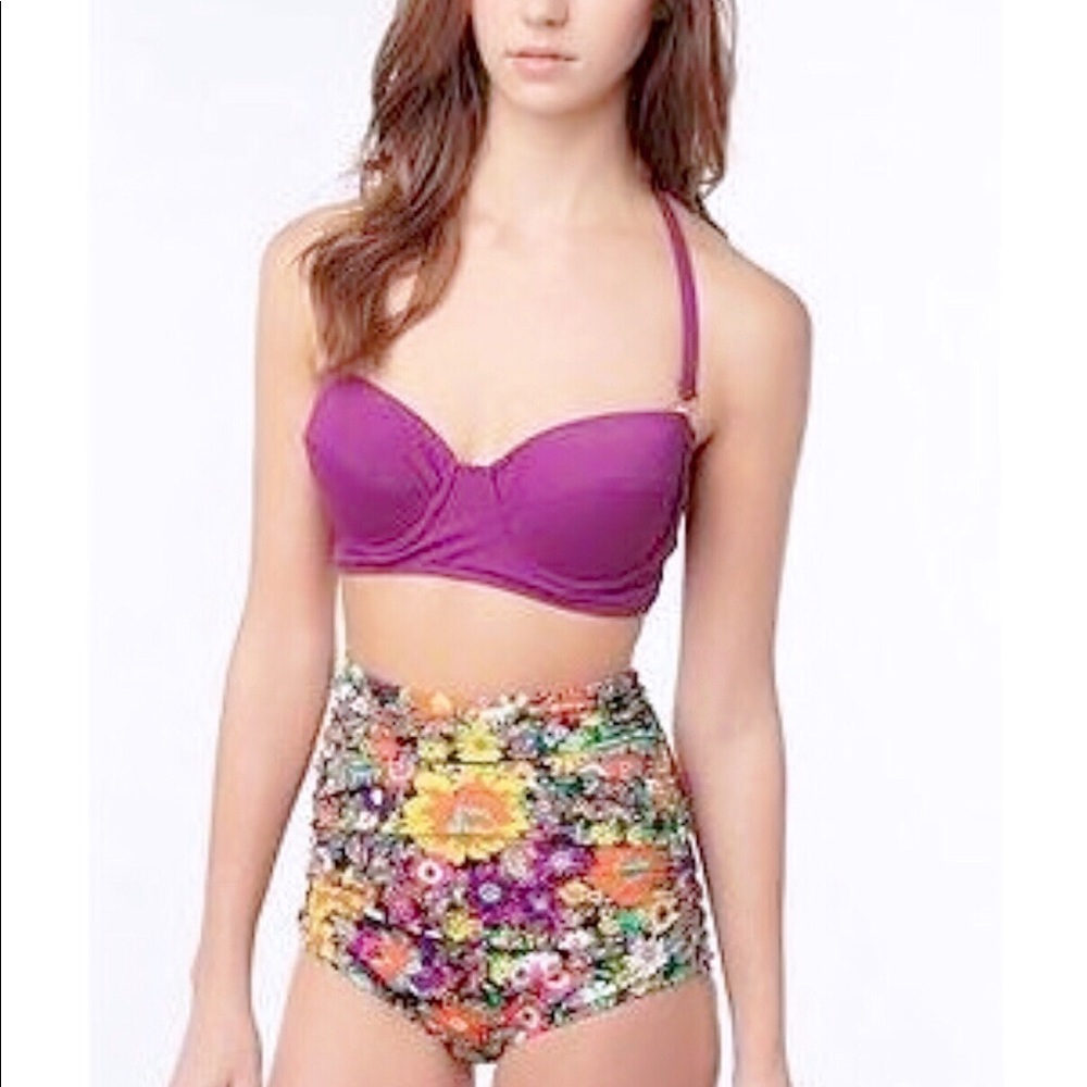 UO High-Waisted Bikini Bottom FLORAL MULTI